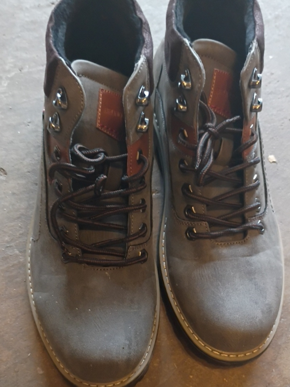 Men's Casual Brown Lace-Up Boots